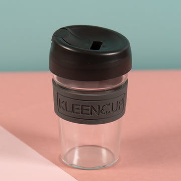 Glass coffee travel mugs with lids
