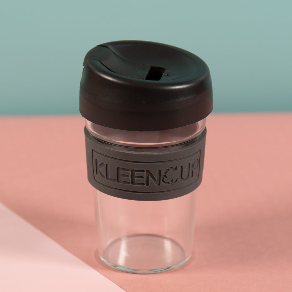 Glass coffee travel mugs with lids